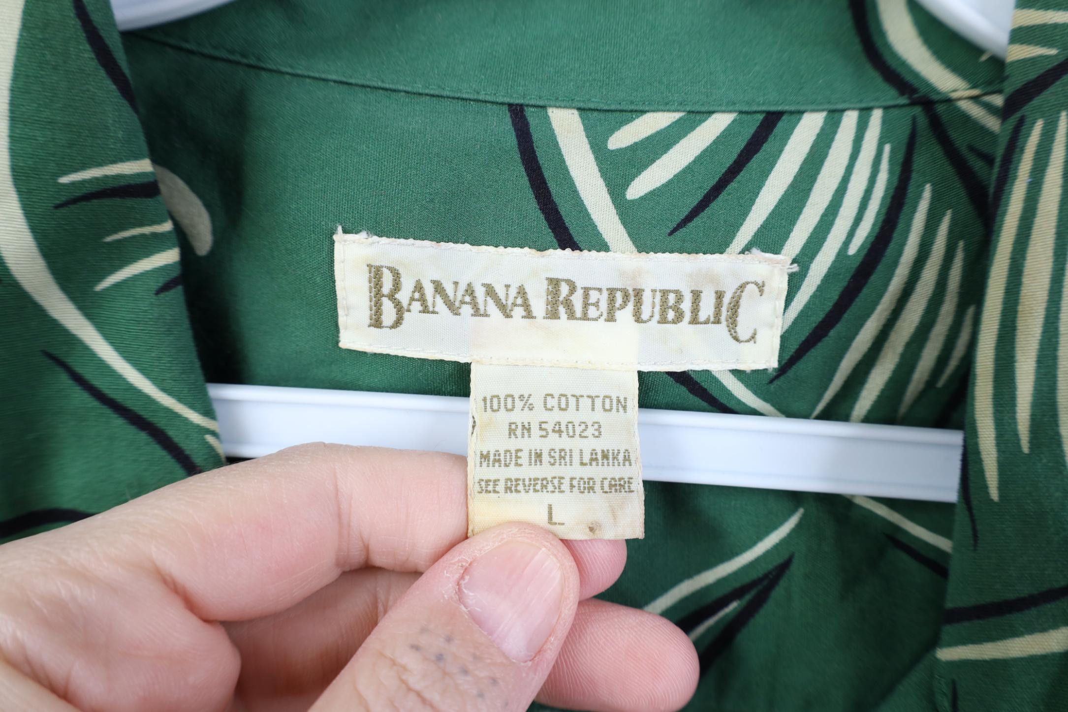 Banana Republic Vintage 90s Banana Republic Leaf Beach Luau Button Shirt Size US L / EU 52-54 / 3 - 8 Thumbnail