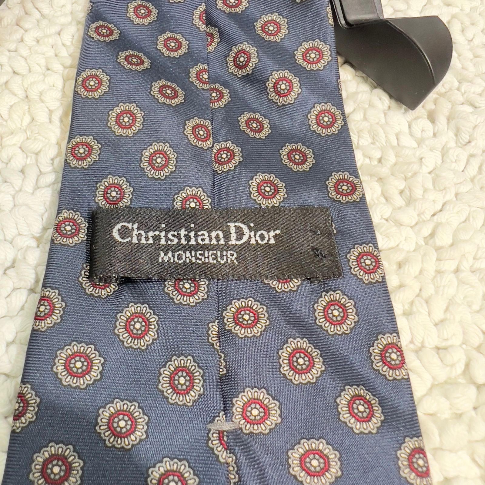 Christian Dior Monsieur Christian Dior 100% Silk Tie Italian Fabric Made USA Vintage Size ONE SIZE - 2 Thumbnail