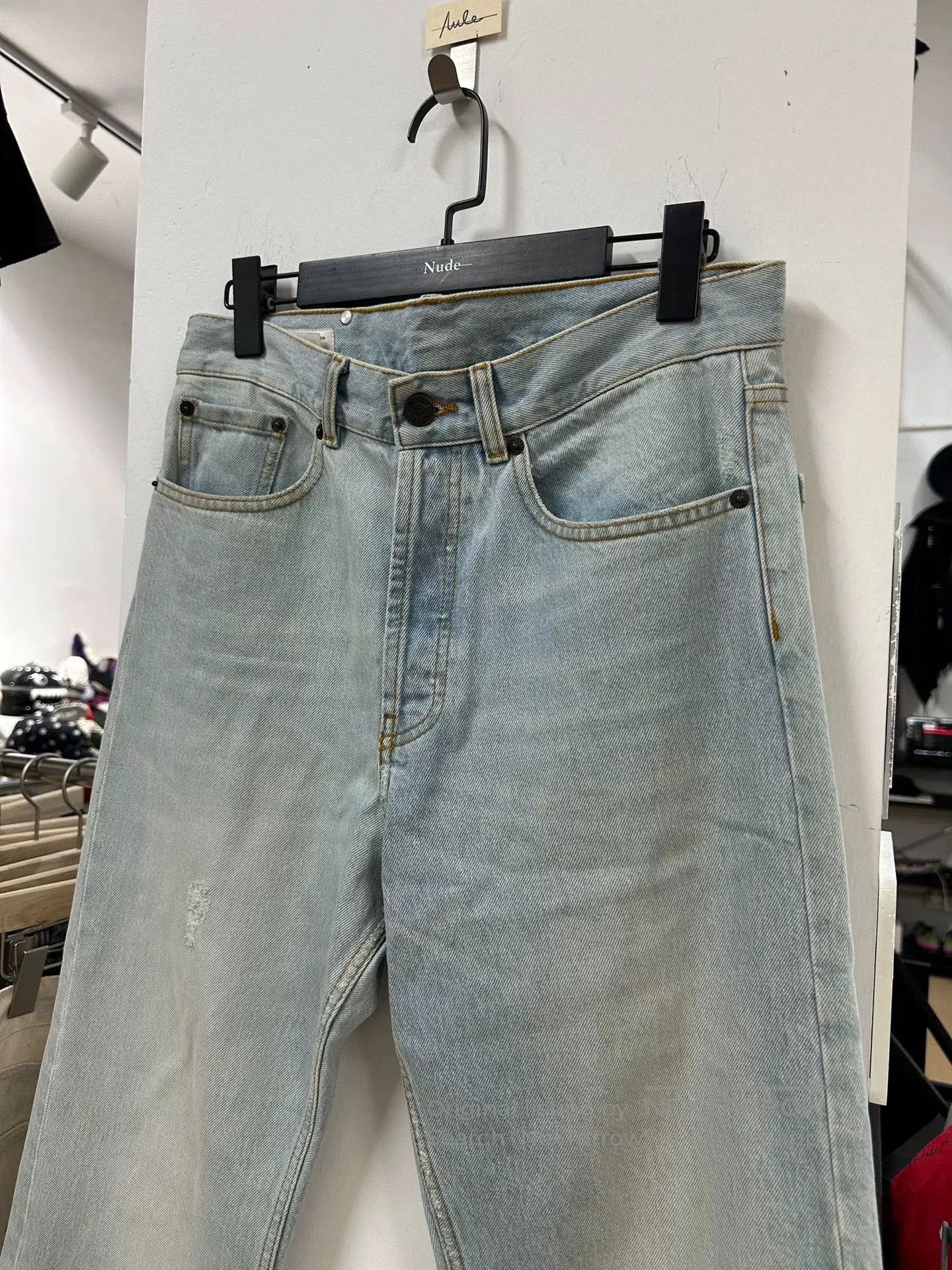 Dries Van Noten drapes van noten water-washed denim pants. Size US 29 - 2 Thumbnail