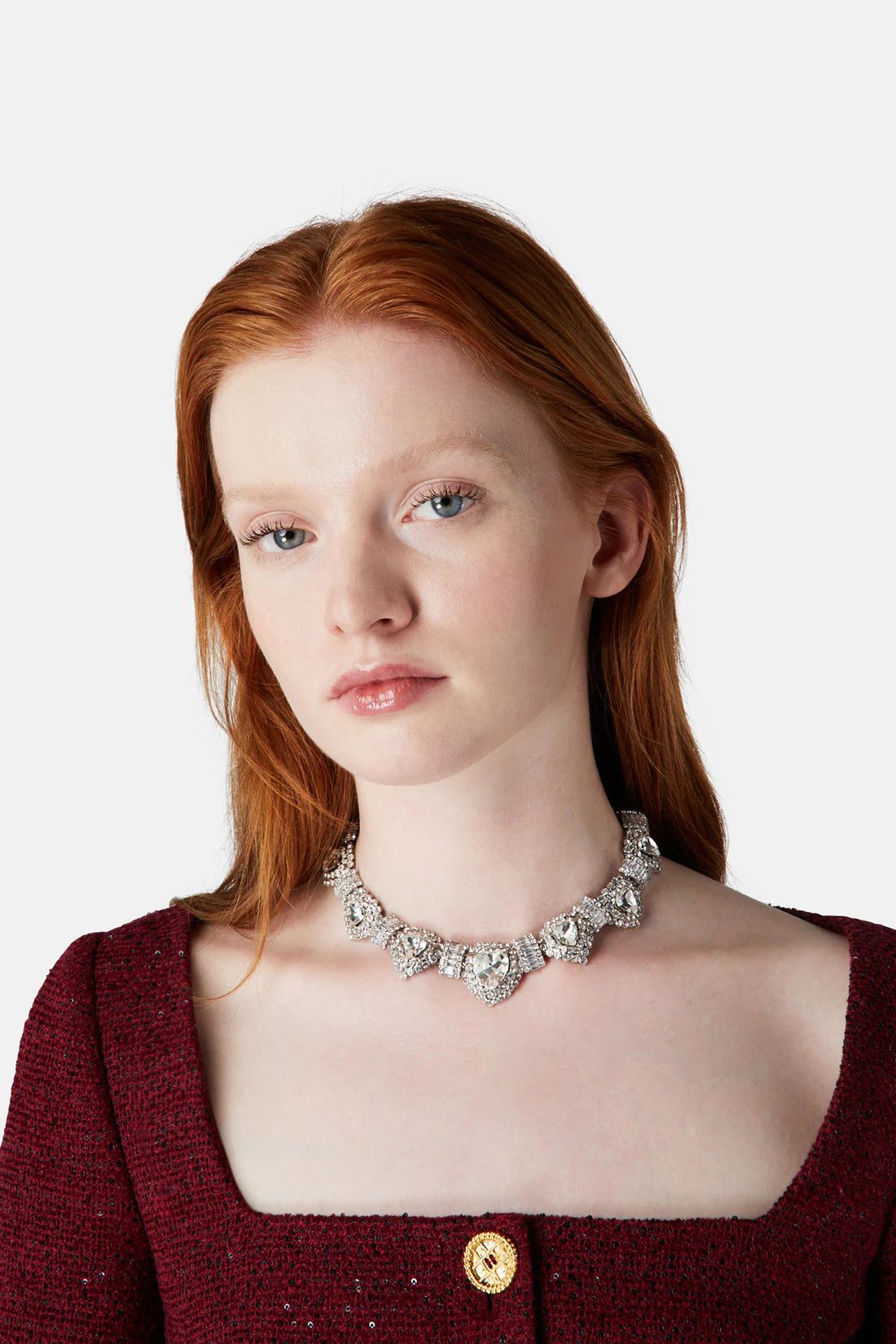 Alessandra Rich o1s22i1n0225 Size: OS / Heart Necklace in Silver Size ONE SIZE - 3 Thumbnail