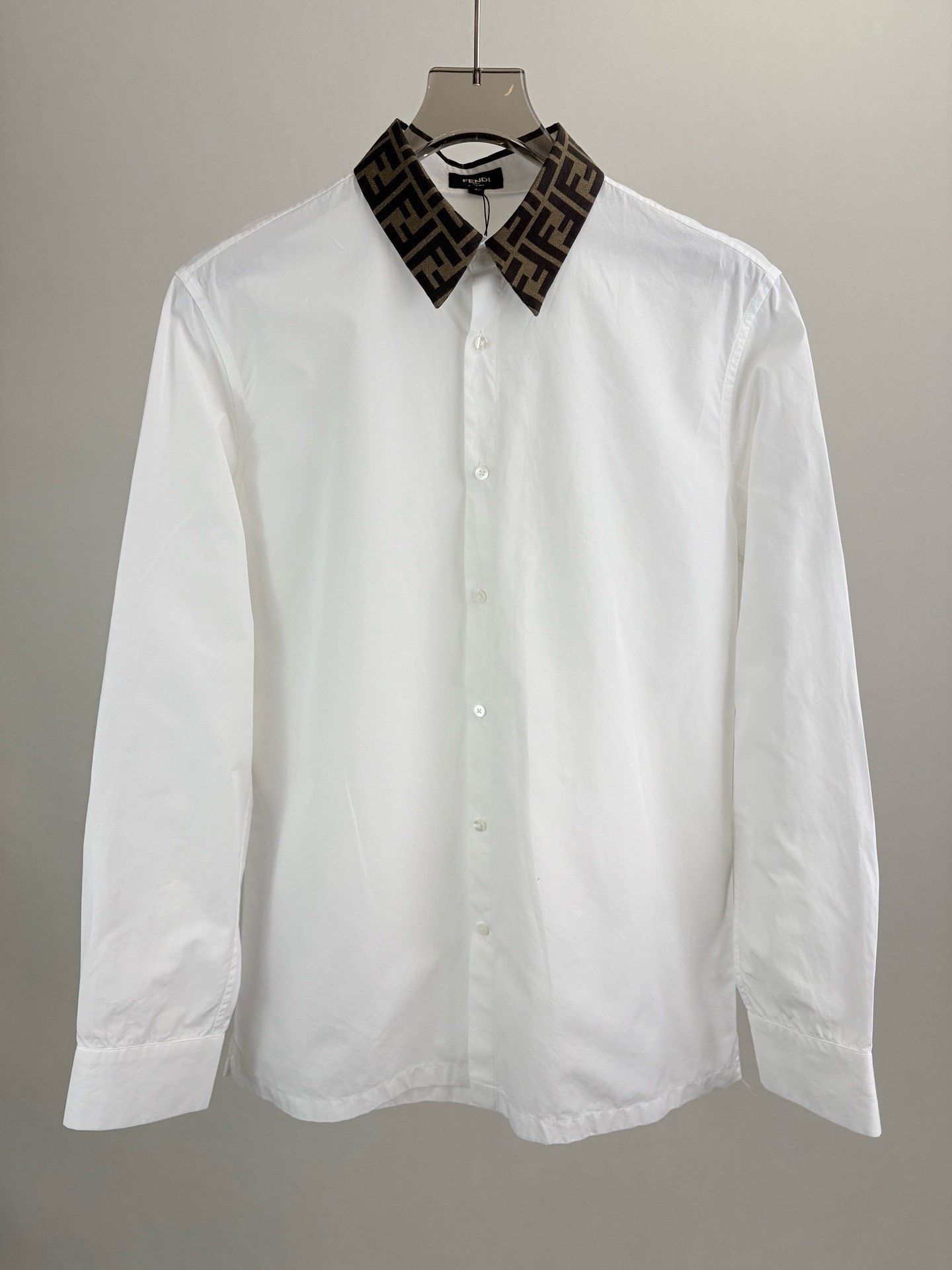 Fendi Fendi White Long-Sleeve FF Logo Shirt Size US XXS / EU 40 - 1 Thumbnail