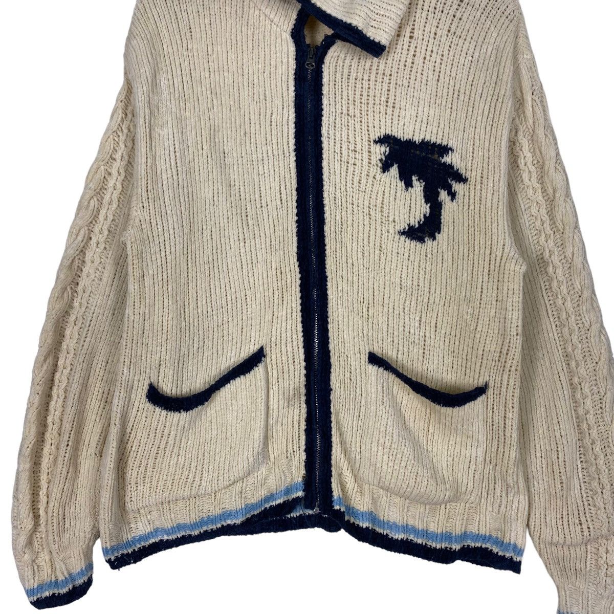 Quiksilver Vintage 80s Local Motion Knit Sweater Zipper Hoodie Size US L / EU 52-54 / 3 - 5 Thumbnail