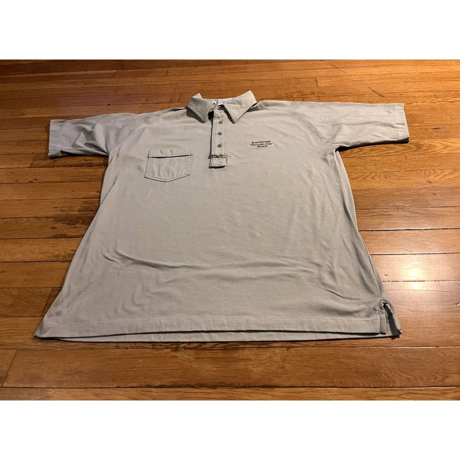 Greats VINTAGE Pickering Great Gorge’s Mountain View Resort Golf Shirt Men’s L Gray Polo Boy/ Mens Shirts Size US L / EU 52-54 / 3 - 2 Thumbnail