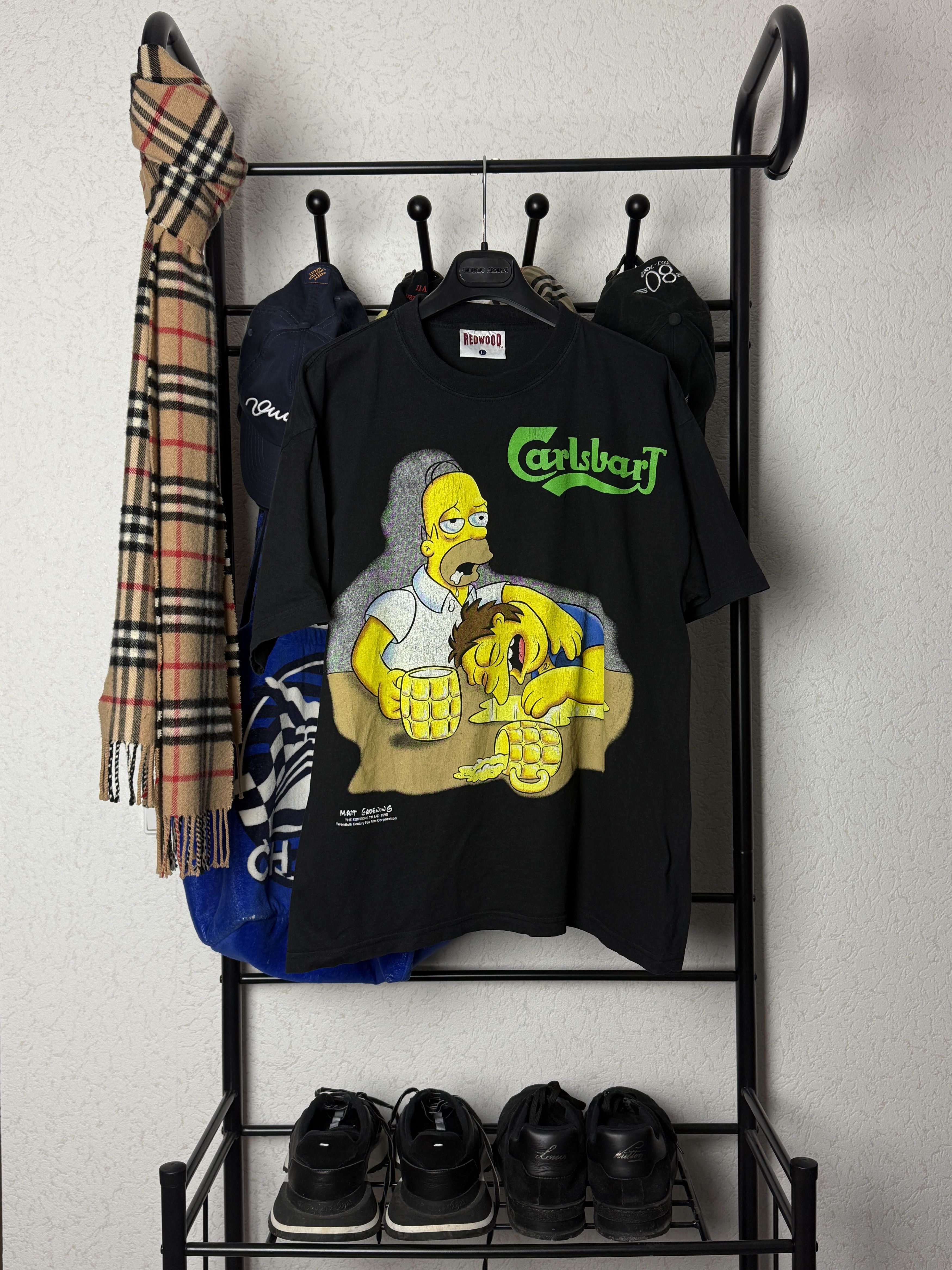 Vintage 1998 Simpsons Carlsbart Redwood tshirt Size US L / EU 52-54 / 3 - 1 Thumbnail