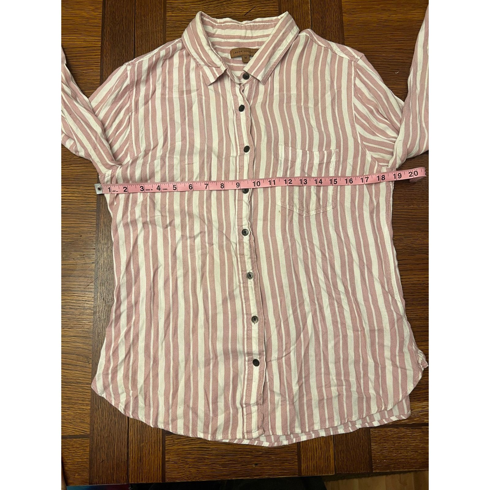 Other Jach’s Girlfriend Pink Striped Button Down Blouse Shirt Med Size M / US 6-8 / IT 42-44 - 9 Thumbnail