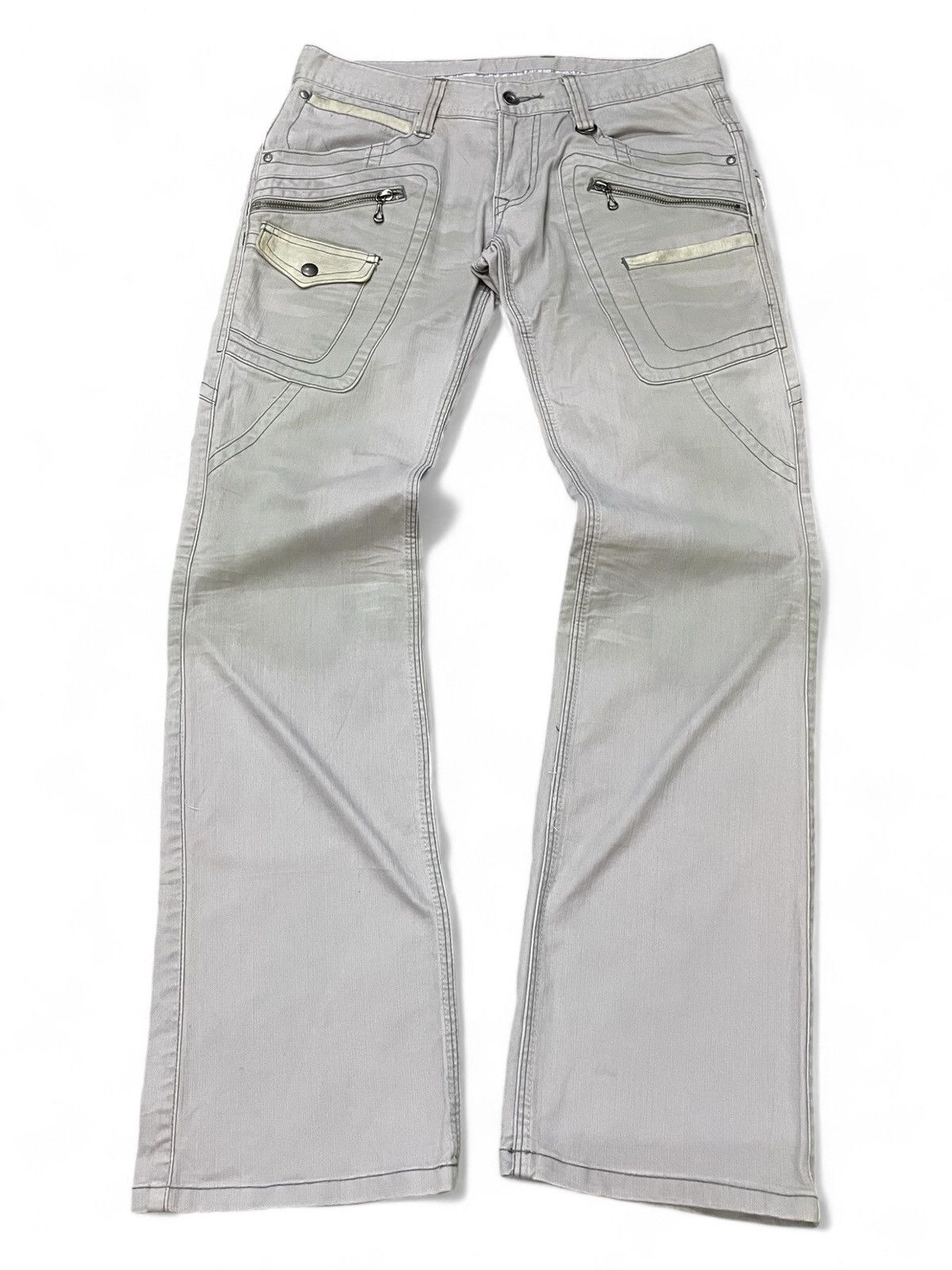 Nicole Club Smokey Gray Bush Pocket Flared Denim Pants