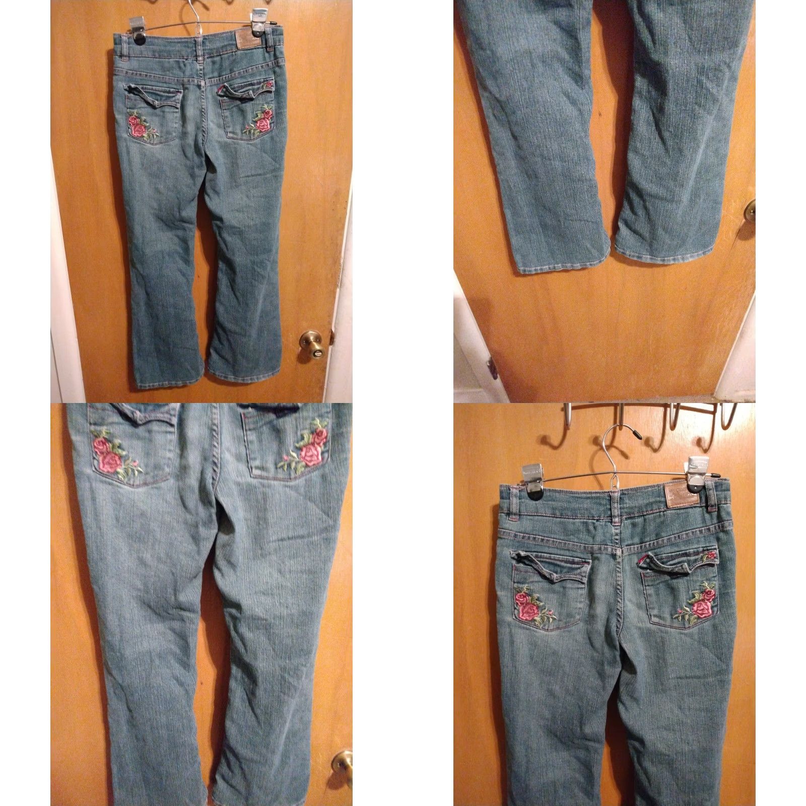 Levi's LEVIS PREMIUM WOMEN'S JEANS BOOTCUT ROSES EMBROIDERY SEQUINS 14 29" WAIST 27" INSEAM BLUE Womens Jeans Size 36" / US 14 / IT 50 - 8 Thumbnail
