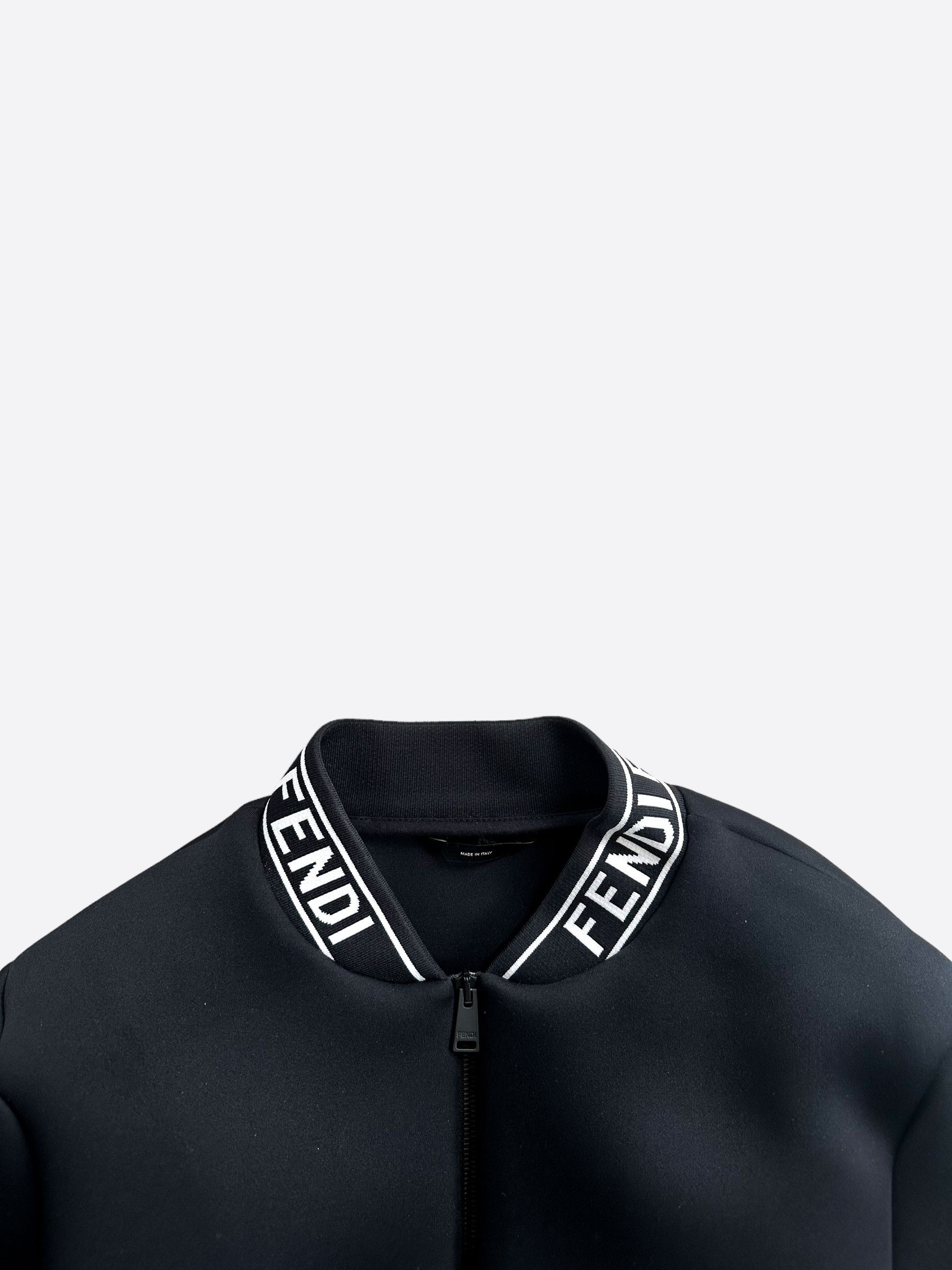 Fendi Fendi Black & White Collar Logo Bomber Jacket Size US S / EU 44-46 / 1 - 3 Thumbnail