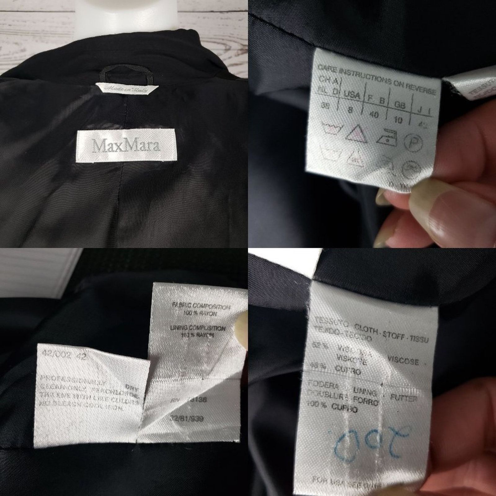 Other MaxMara 2-Button Solid Black Black Blazer Jacket Size 8 Size M / US 6-8 / IT 42-44 - 12 Thumbnail