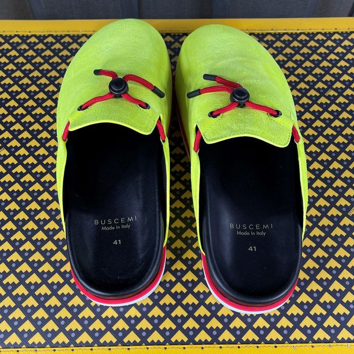 Buscemi Buscemi Pietro Neon Yellow Suede Slippers US 9 EU 42 Grailed