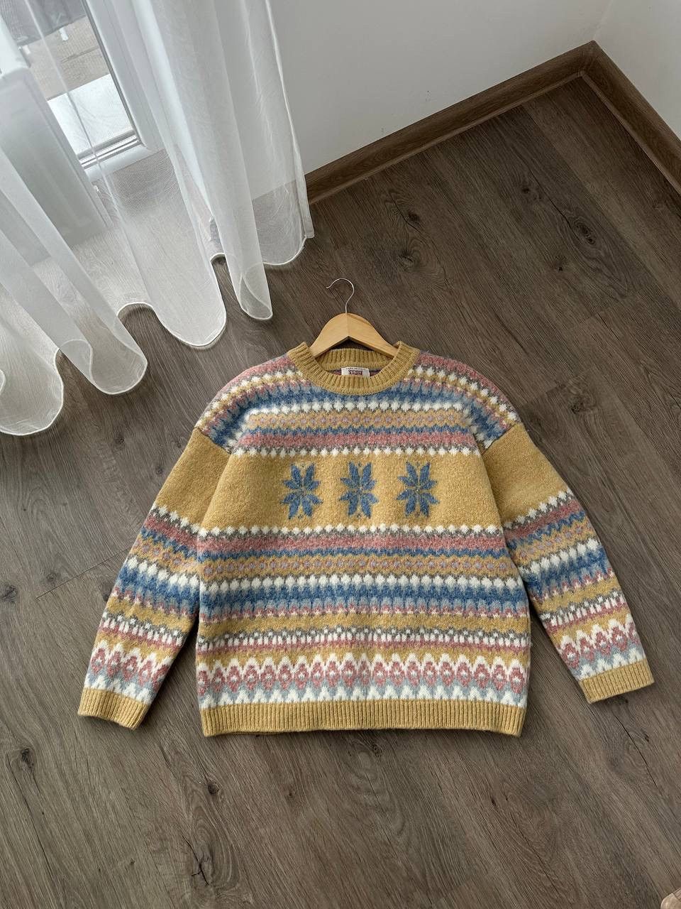 Other UK × Vintage Vintage Sisley Pure Mohair Wool Warm Yellow Sweater Size US M / EU 48-50 / 2 - 5 Thumbnail