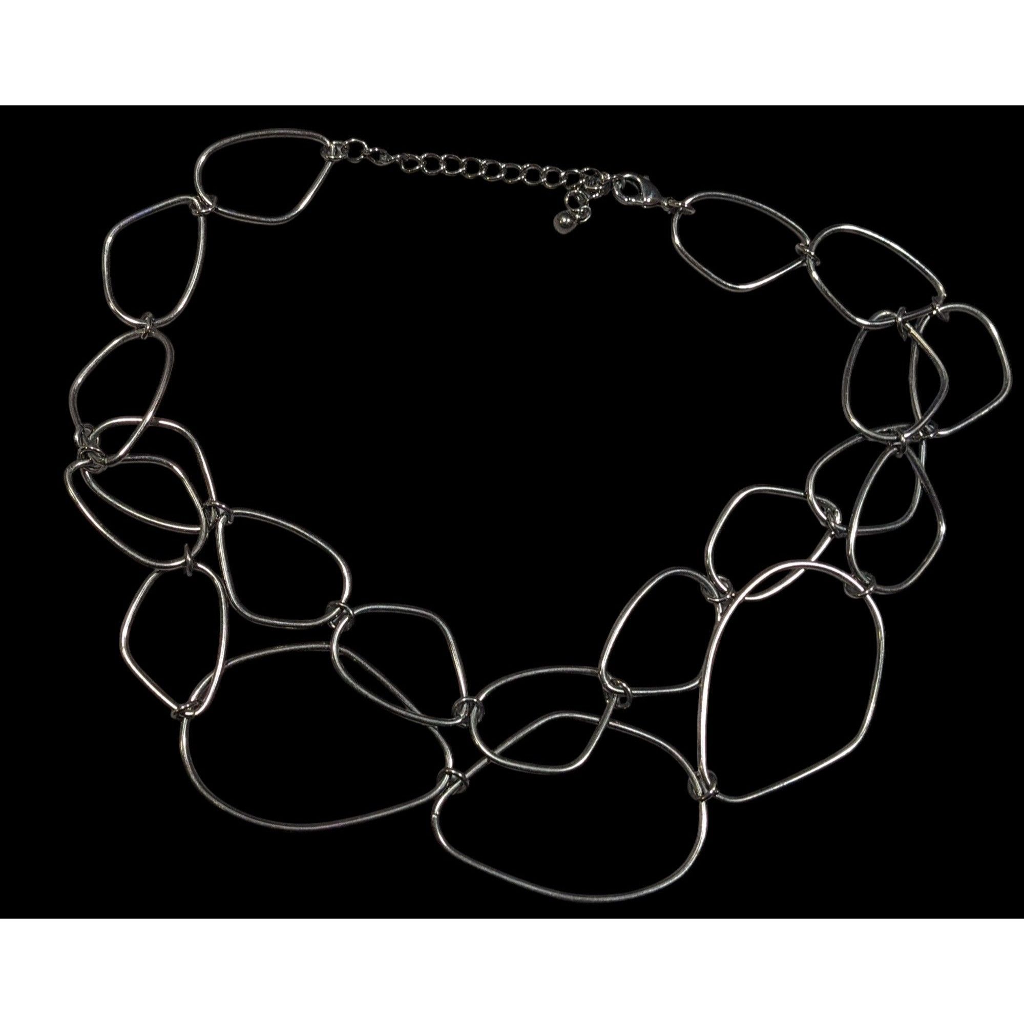 Other Abstract Open Link Gunmetal Tone Necklace Size ONE SIZE - 2 Thumbnail