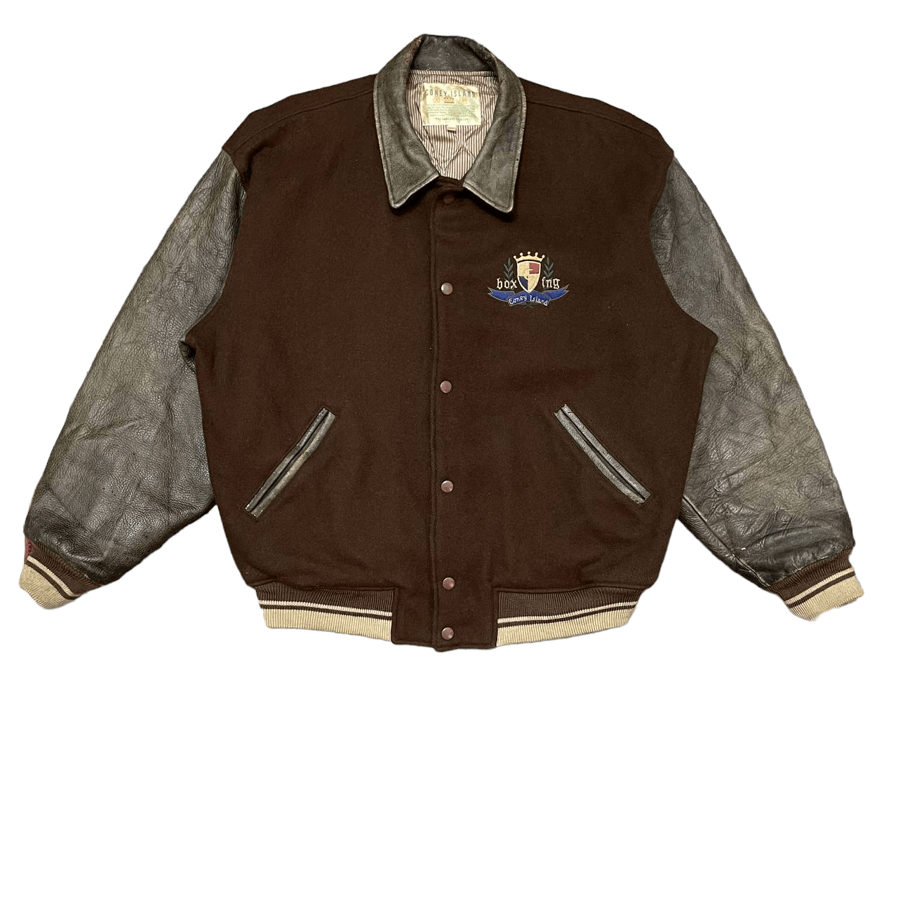 Japanese Brand Vintage Coney Island Boxing Varsity Jacket Wool Leather Size US L / EU 52-54 / 3 - 4 Thumbnail