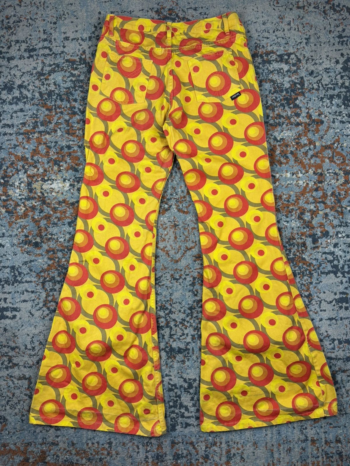 Japanese Brand × Vintage Vintage y2k Crazy patterned extremely flared pants 70s style Size US 31 - 2 Thumbnail