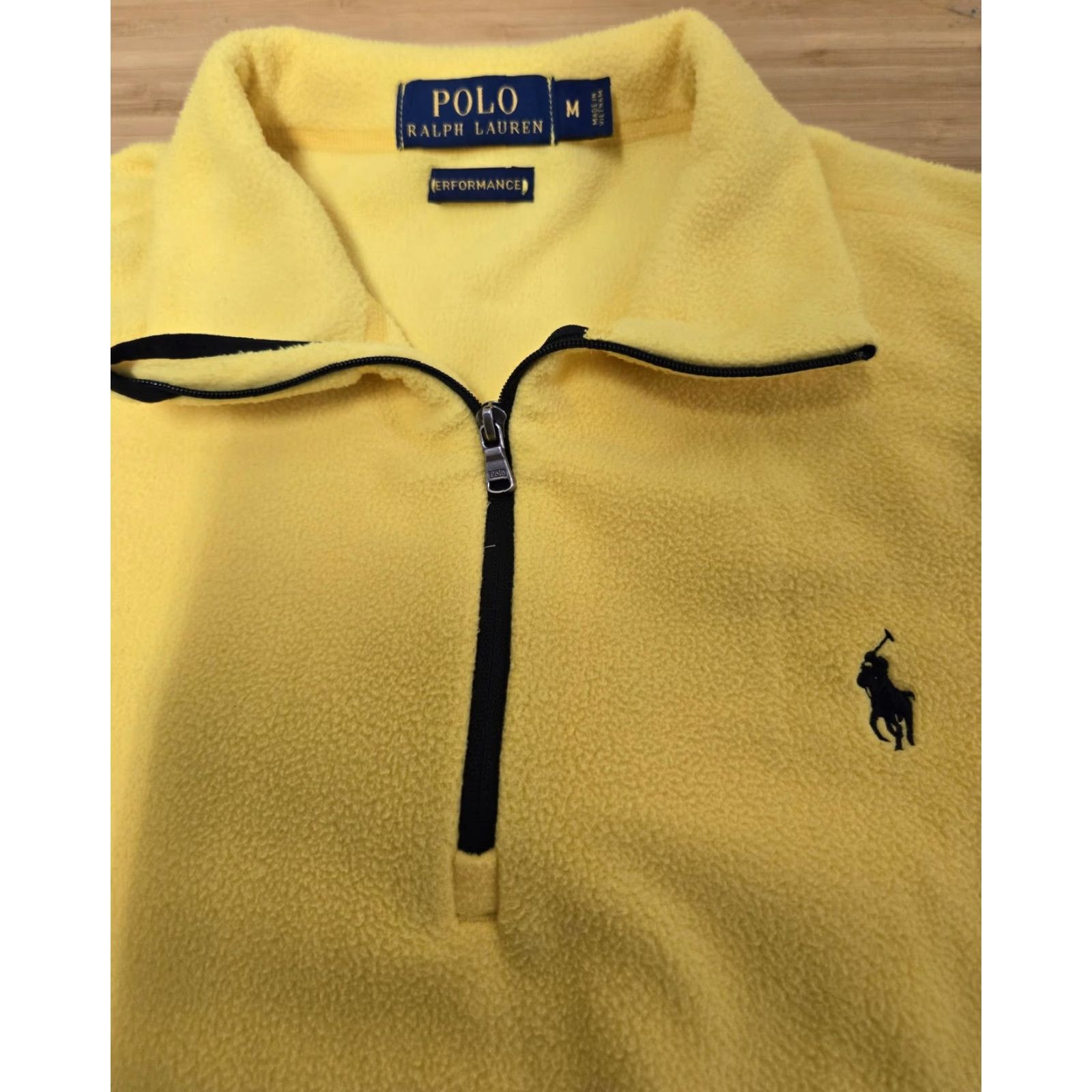 Polo Ralph Lauren Polo Ralph Lauren Sweater Mens Medium Yellow Quarter Zip Fleece Mock Neck 1/4 Zip Pullover Size US M / EU 48-50 / 2 - 4 Thumbnail