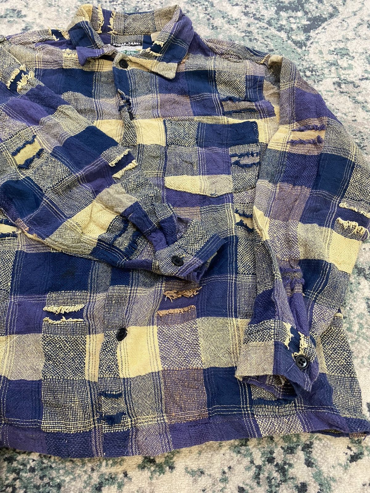 Sugar Cane Sugar Cane Sashiko Boro Patchwork Pocket Shirt Size US M / EU 48-50 / 2 - 19 Thumbnail