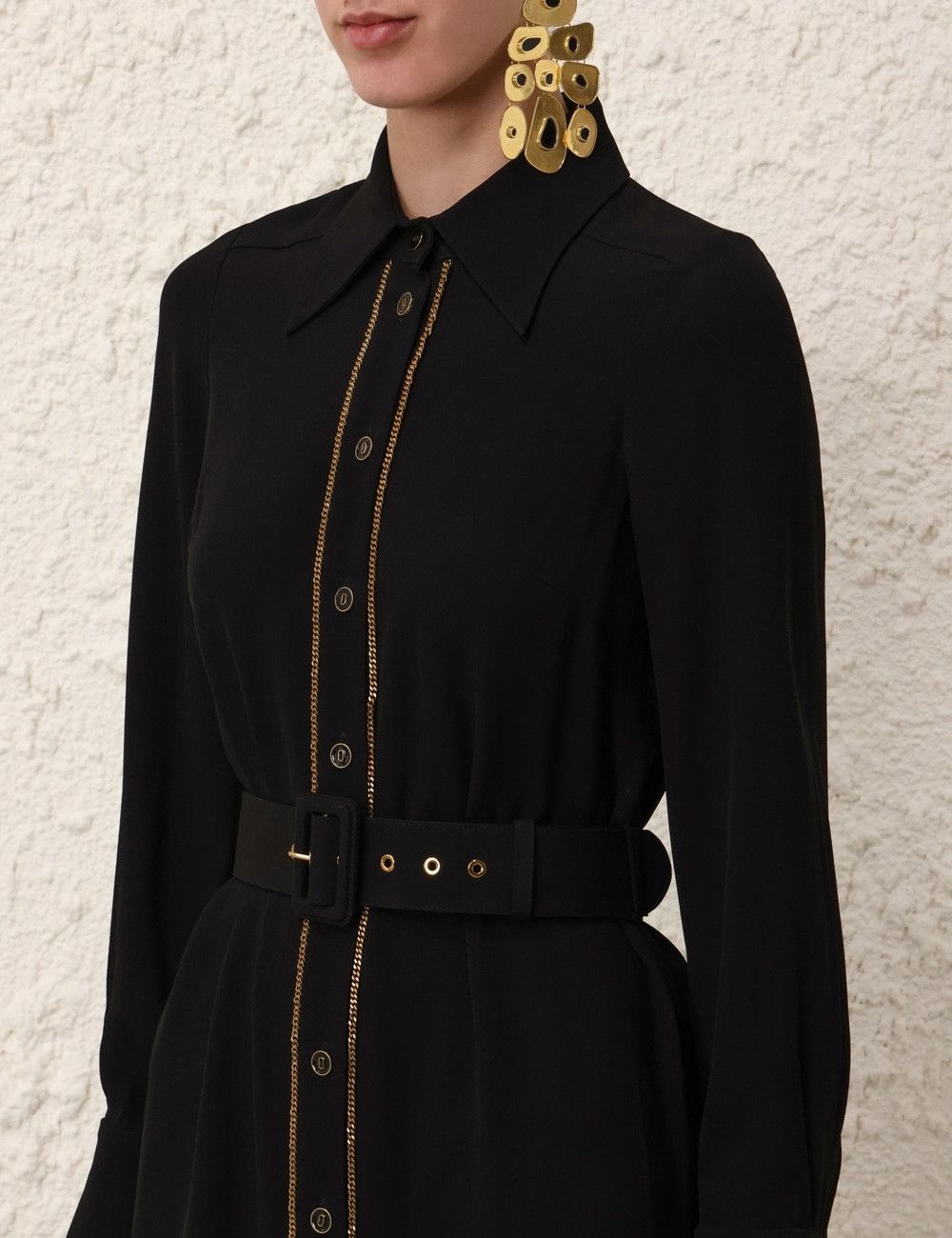 Zimmermann oc11z0825 Chain Midi Dress in Black Size L / US 10 / IT 46 - 5 Thumbnail