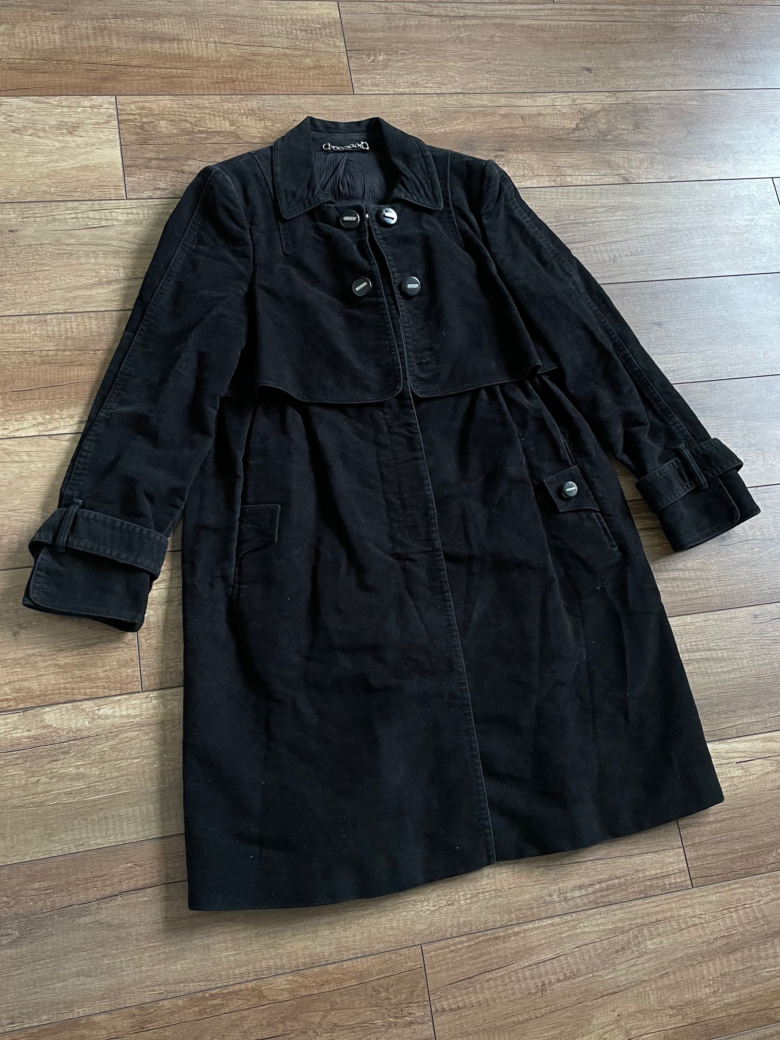 Gucci Vintage Gucci Black Velvet Corduroy Trench Coat Jacket Size L / US 10 / IT 46 - 1 Thumbnail