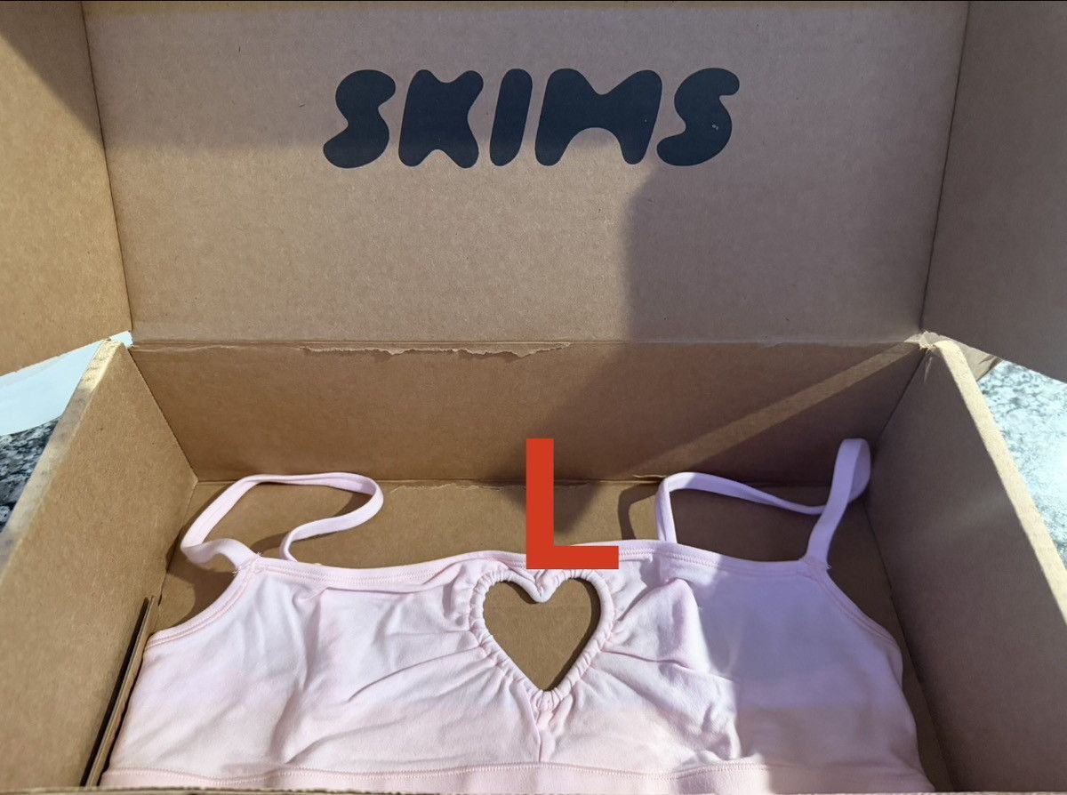 Kim Kardashian × SKIMS Skims Valentines Cotton Jersey Heart Scoop Bralette Large Size L / US 10 / IT 46 - 1 Thumbnail