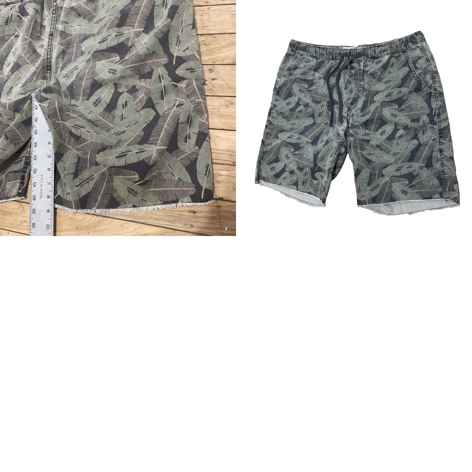 Vintage VINTAGE ARIZONA Jeans Raw Hem y2k Shorts Mens 36x9 Floral Green Drawstring Grunge Tear Size US 36 / EU 52 - 10 Thumbnail