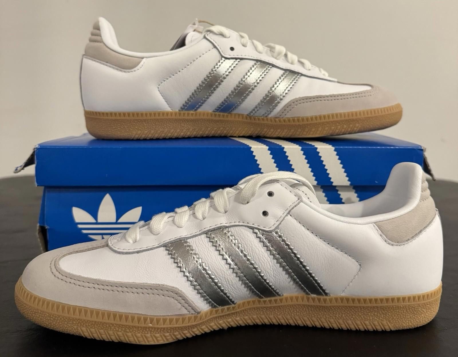 Adidas Size 7 - Adidas Samba OG White Silver Metallic Grey W Size US 7 / IT 37 - 3 Thumbnail