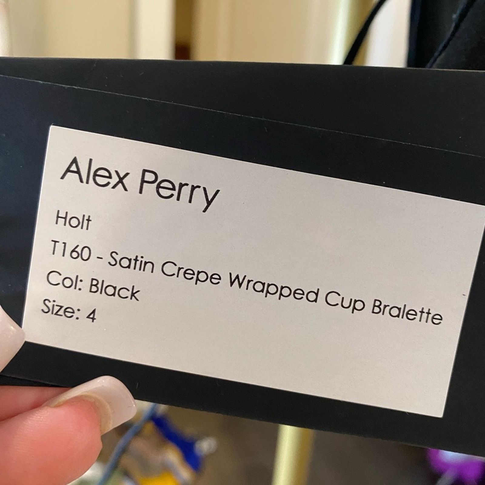 Alex Perry ALEX PERRY Wrapped Satin Crepe Keyhole Bralette 4 Black Size S / US 4 / IT 40 - 6 Thumbnail
