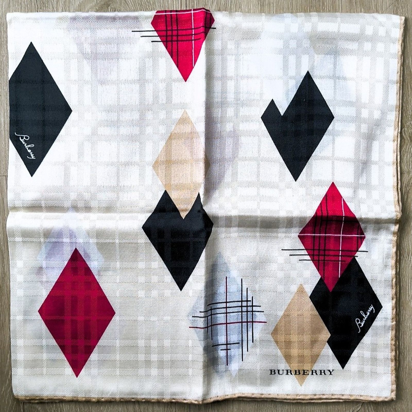 Burberry Burberry Nova Check Design - Silk Handkerchief Scarf Size ONE SIZE - 5 Thumbnail