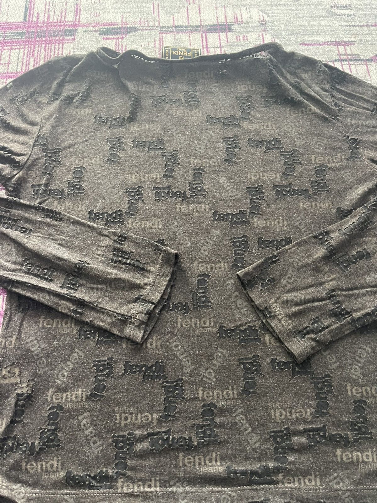Fendi VTG Y2K FENDI BROWN TISSUE SHER LOGO TOP BLOUSE VERY RARE Size M / US 6-8 / IT 42-44 - 10 Thumbnail