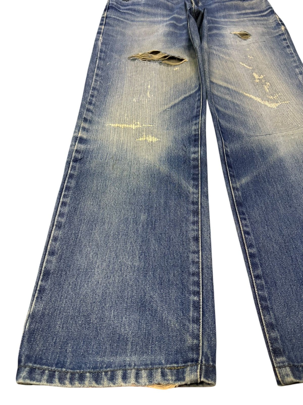 Edwin × Japanese Brand Vintage Edwin 402 Sashiko Style Mud Wash Distress Loose Jean Size US 30 / EU 46 - 6 Thumbnail