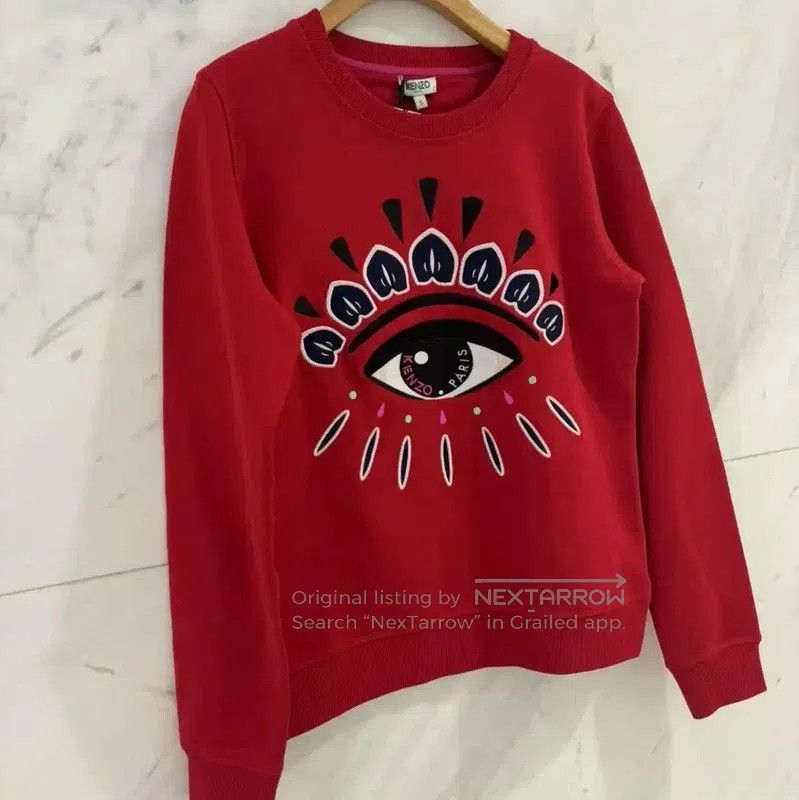 Kenzo KENZO Red Cotton Embroidered Long Sleeve Sweatshirt . Size S / US 4 / IT 40 - 3 Thumbnail