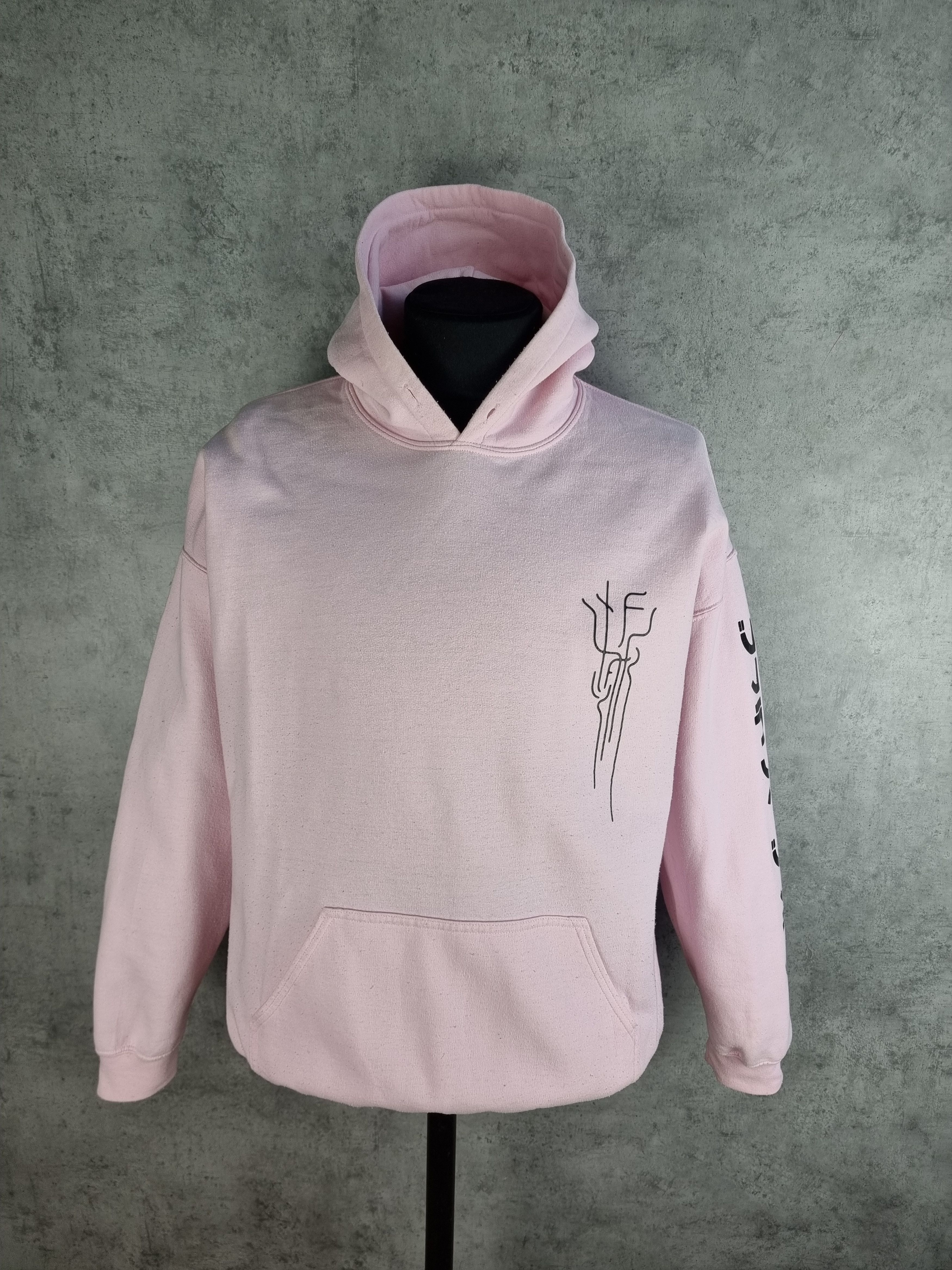 Anime × Japanese Brand Vintage Light Pink Symbols Design Hoodie Sweatshirt Size US XL / EU 56 / 4 - 12 Thumbnail