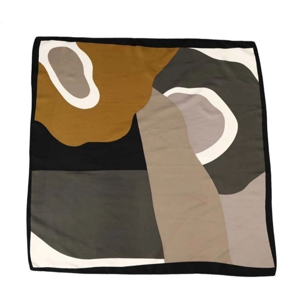 Other ✨ Elegant Bandana Square Scarf Silky Satin Abstract Geometri Size ONE SIZE - 3 Thumbnail