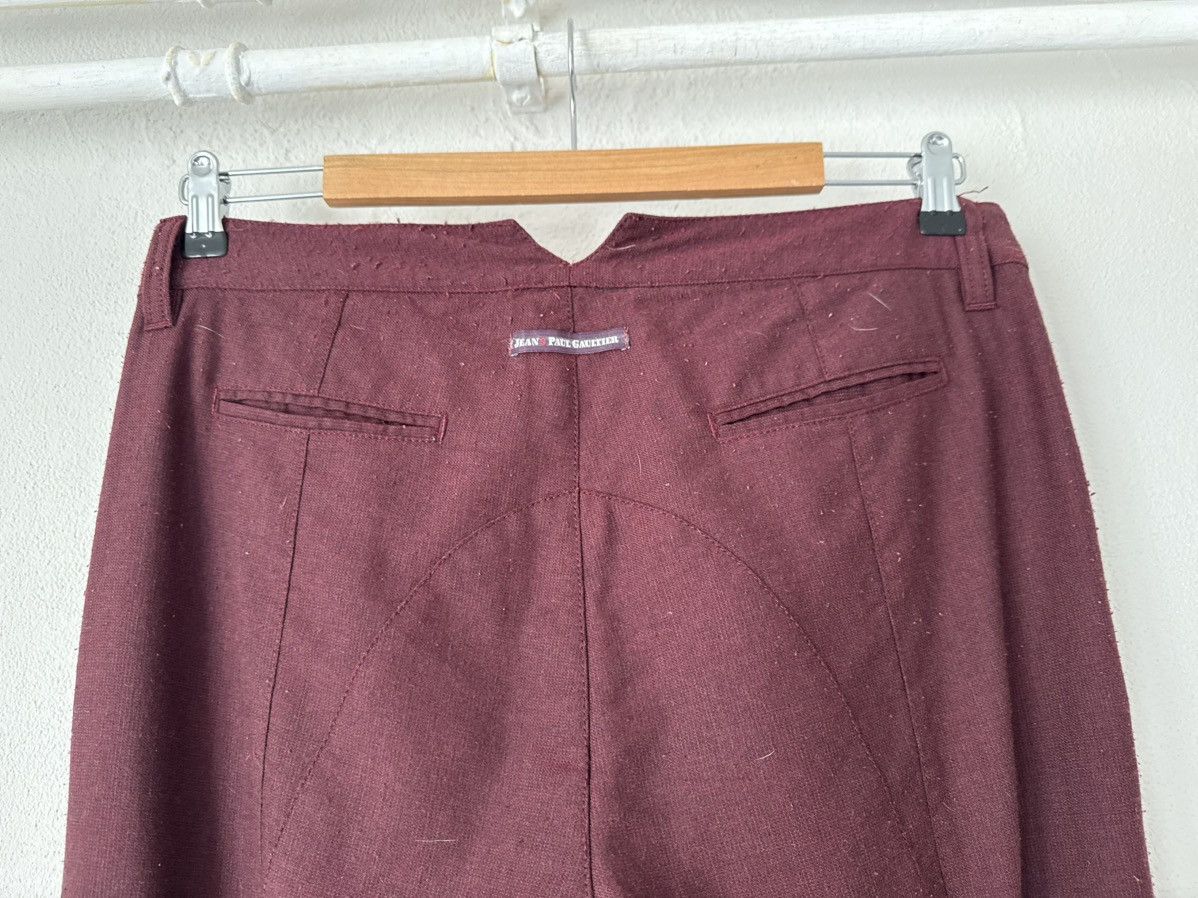 Jean Paul Gaultier Burgundy Wool Blend Pants with Zippers Size US 32 / EU 48 - 8 Thumbnail