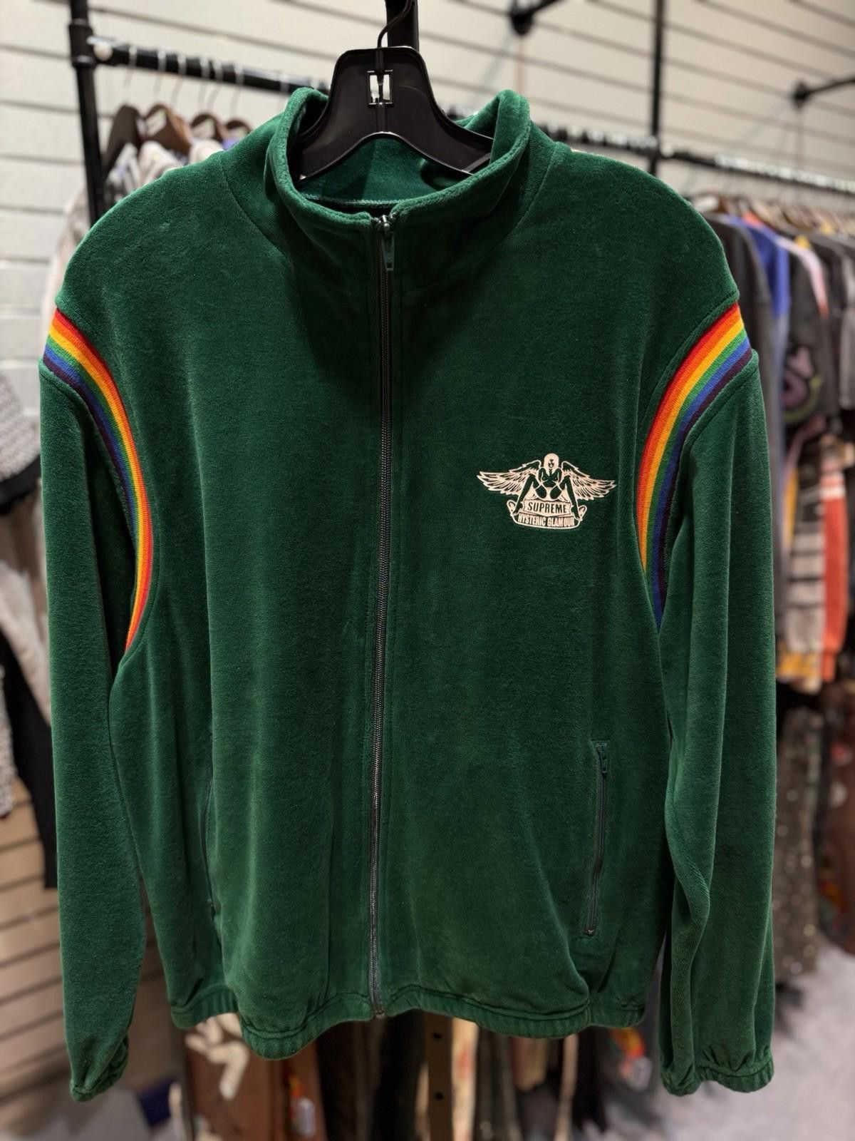 Supreme Supreme X Hysteric Glamour Velour Track Jacket Green Medium Size US M / EU 48-50 / 2 - 9 Thumbnail