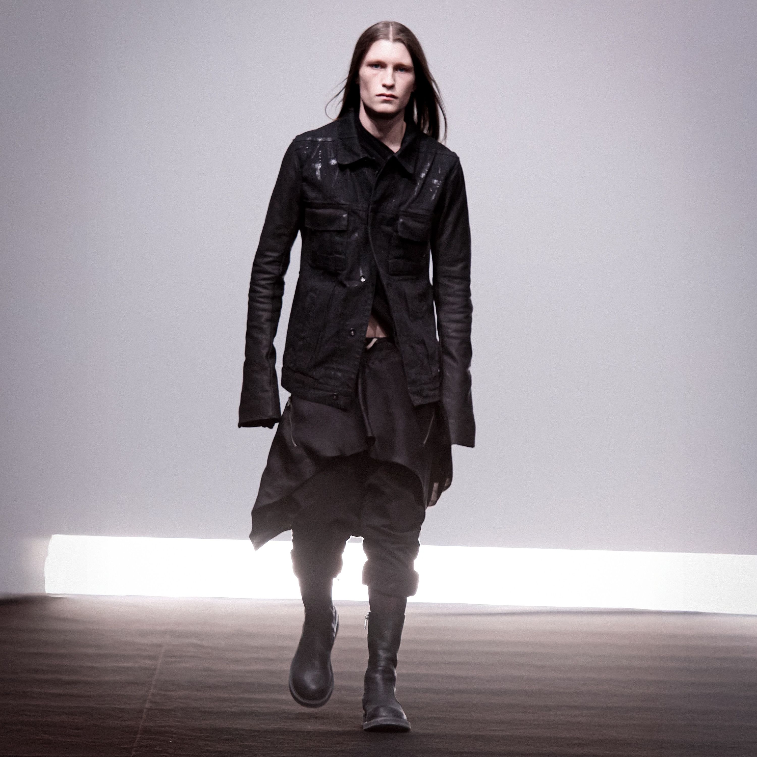 Rick Owens Rick Owens FW09 'Crust' Hybrid Leather Waxed Worker Jacket Size US L / EU 52-54 / 3 - 9 Thumbnail