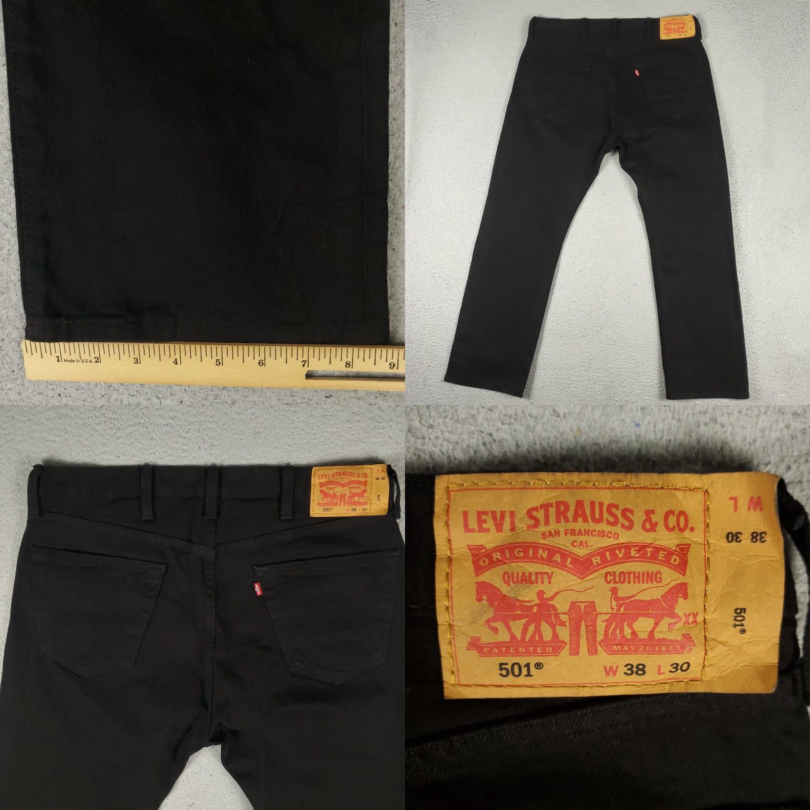 Levi's VINTAGE Levi's 501 Jeans Men's Size 38x30 Black Denim Straight Leg Pants Classic Bootcut Casual Size US 38 / EU 54 - 8 Thumbnail