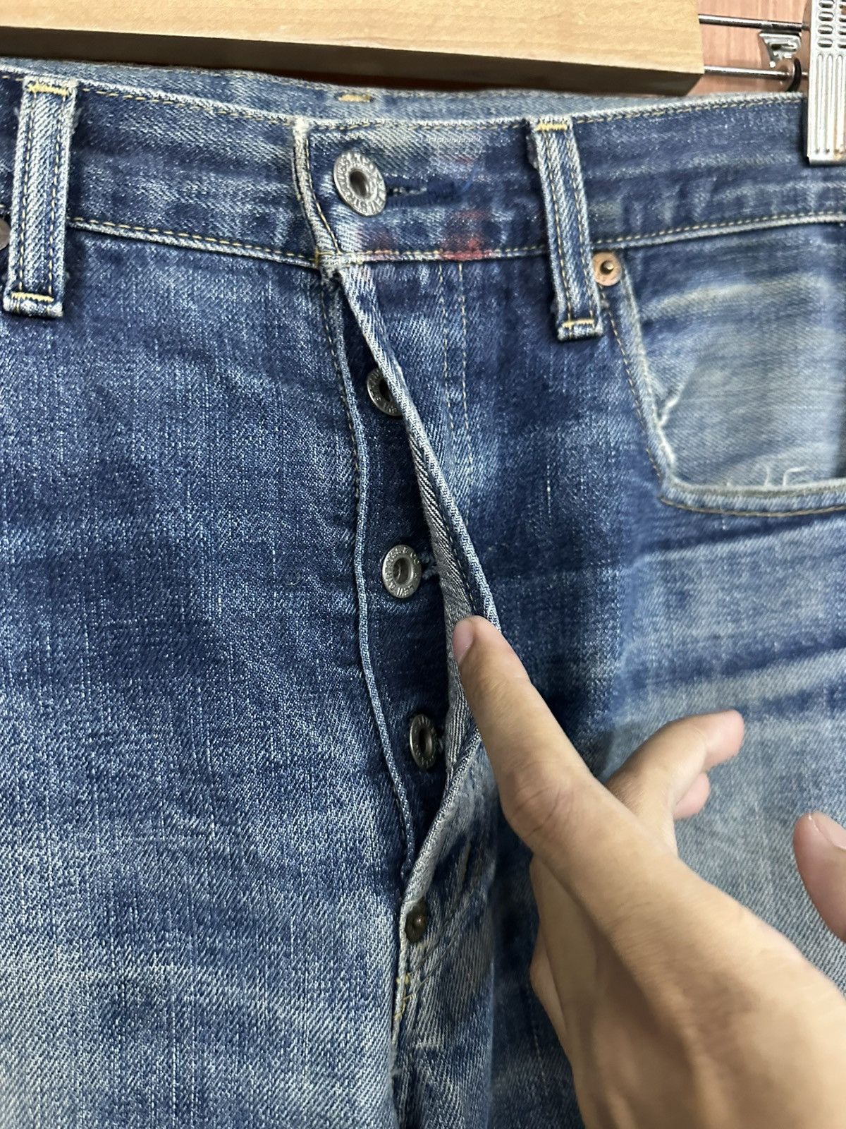 Levi's Veryrare Distressed LEVIS Buckle Selvedge Vintage Denim Size US 30 / EU 46 - 6 Thumbnail