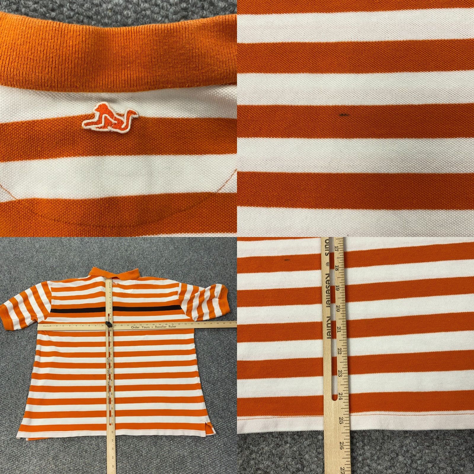Vintage VINTAGE Drunknmunky Polo Shirt Mens XL Orange White Striped Golf Embroidered Size US XL / EU 56 / 4 - 8 Thumbnail