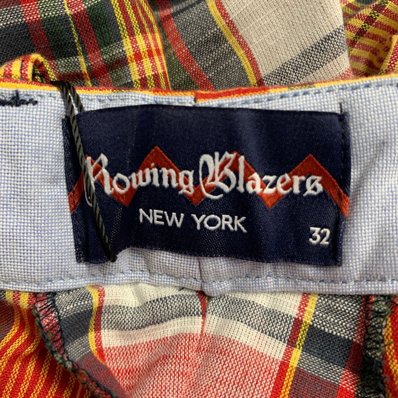 Rowing Blazers Red Multi-Color Plaid Cotton Zip Up Madras Casual Pants Size US 32 / EU 48 - 5 Thumbnail
