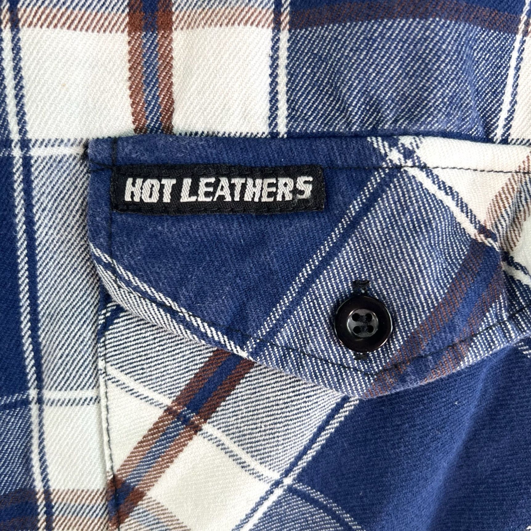 Vintage Hot Leathers Plaid Flannel Button-Up Shirt 2XL Blue Casual Workwear Mens Size US XXL / EU 58 / 5 - 2 Thumbnail