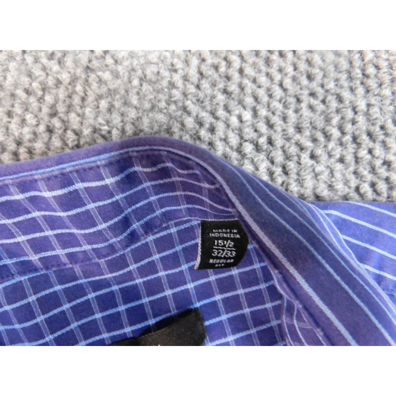 Sean John Sean John Shirt 15.5 Purple Plaid Button-Down Mens Long Sleeve Collared Cotton Button-Up Regular Vintage No Size US L / EU 52-54 / 3 - 6 Thumbnail
