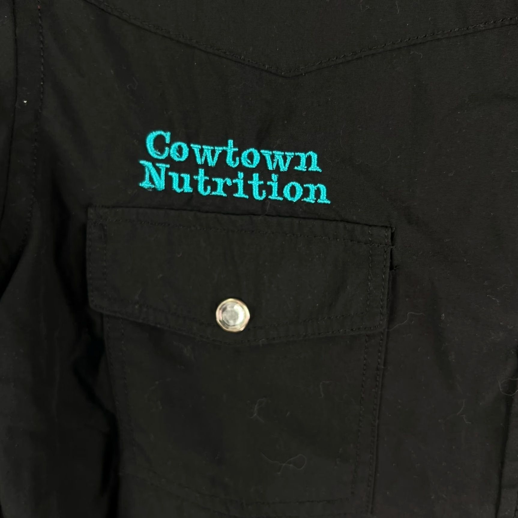 Vintage Cowgirl Hardware Cowtown Nutrition Button-Up Shirt Womens Size S Black Pearl Snap Western Casual Workwear Size S / US 4 / IT 40 - 3 Thumbnail