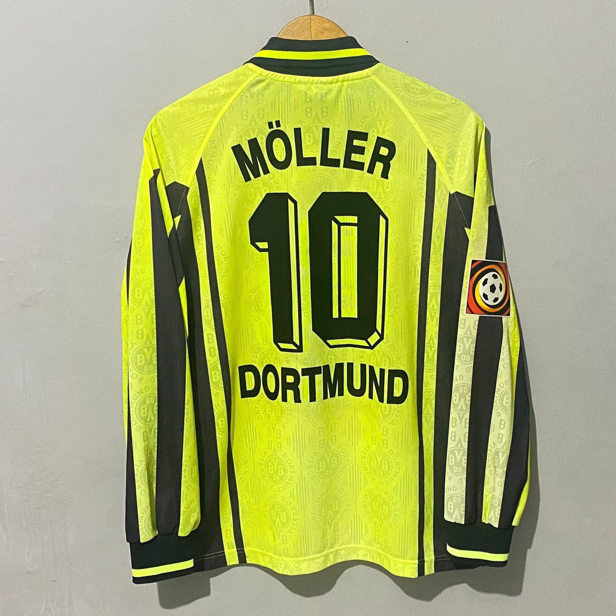 Nike Borussia Dortmund 1996-1997 Home Jersey Andreas Möller Size US L / EU 52-54 / 3 - 2 Thumbnail