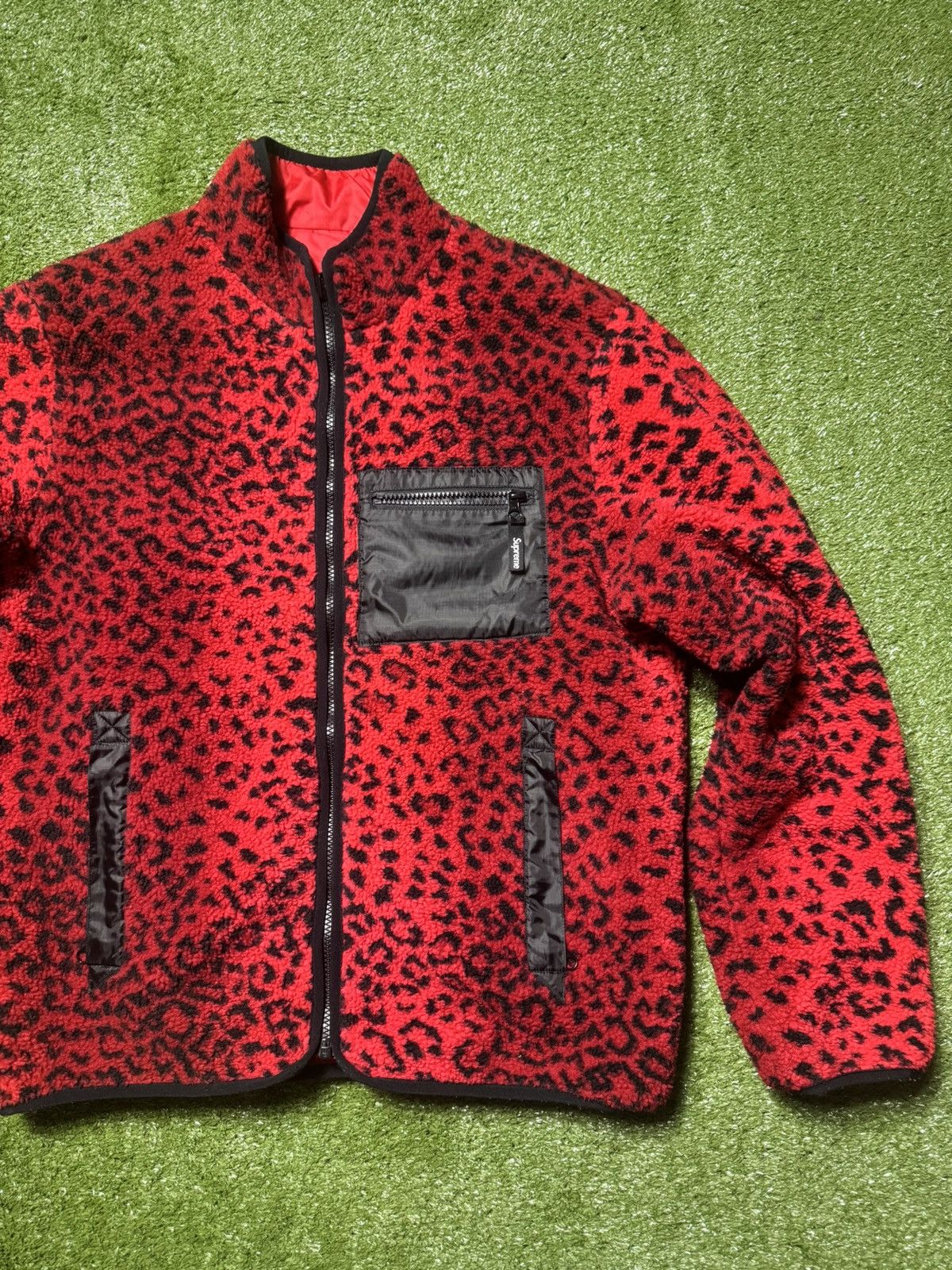 Supreme 2017 Supreme Leopard Fleece Reversible Jacket Size US M / EU 48-50 / 2 - 2 Thumbnail