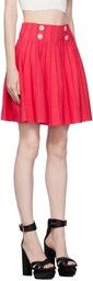 Balmain o1y0625 Mini Skirt in Red Size 28" / US 6 / IT 42 - 2 Thumbnail