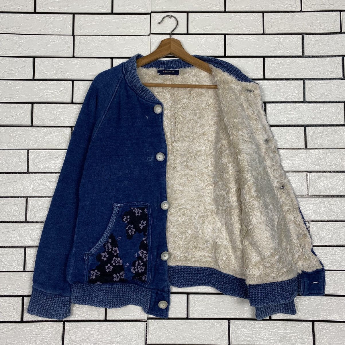 Blue Blue Japan 📌Vintage Zipper Sweater Blanket Denim Blue Trick Size US M / EU 48-50 / 2 - 13 Thumbnail