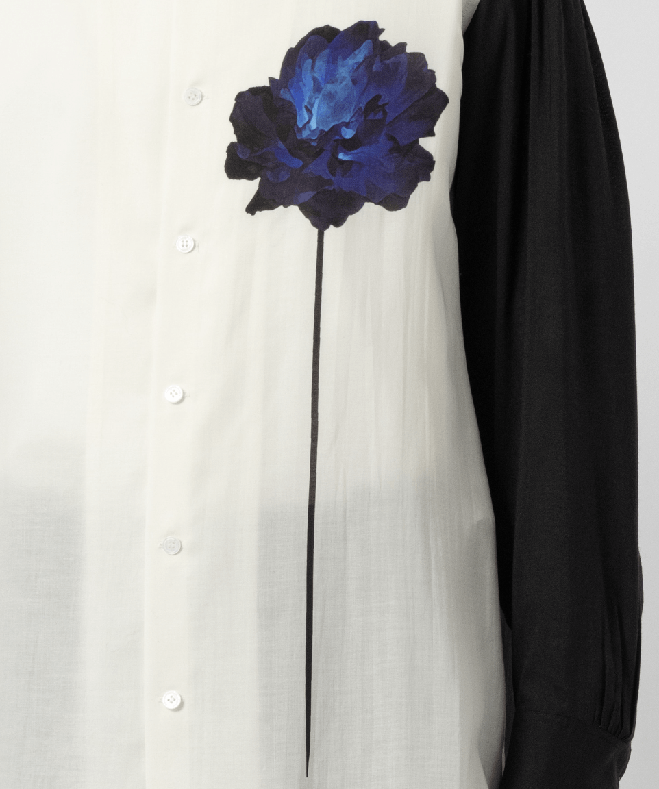 Y's for Men × Yohji Yamamoto Yohji Yamamoto Y's For Men - Cellulose One Blue Flower Shirt Size US M / EU 48-50 / 2 - 9 Thumbnail
