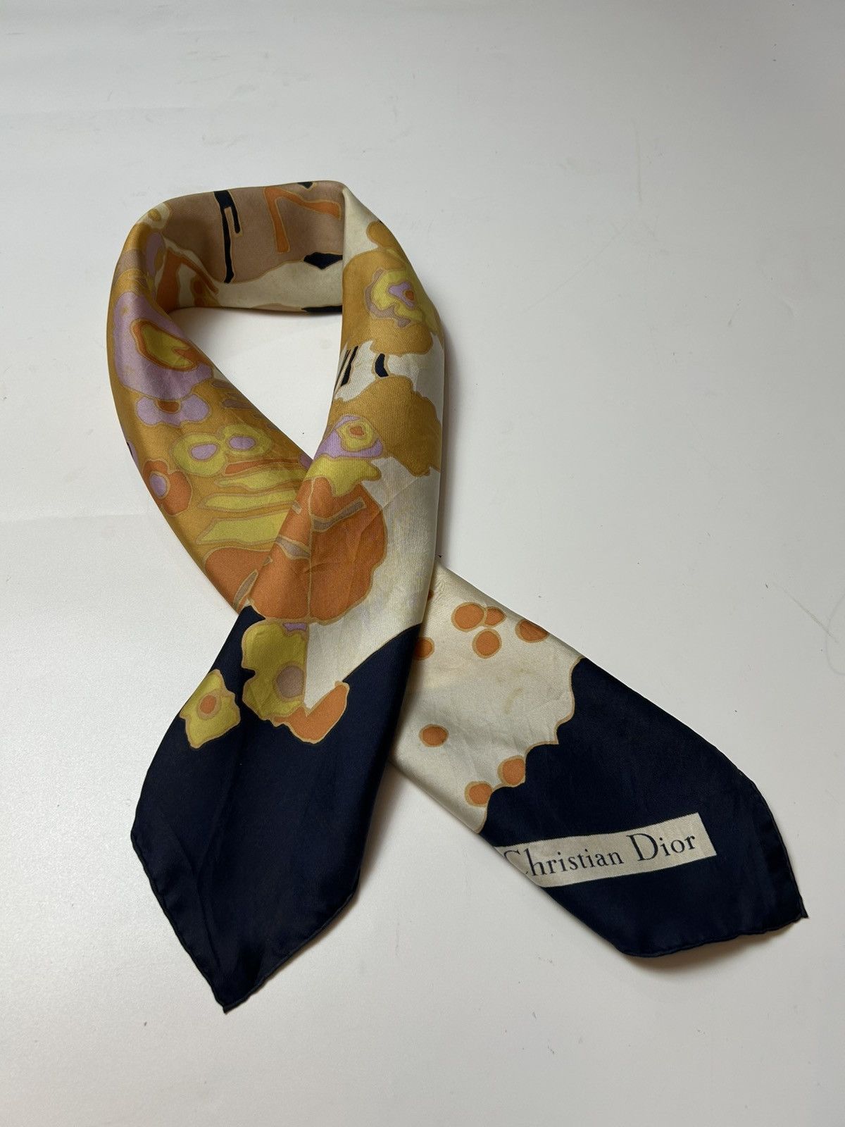 Christian Dior Monsieur × Designer CHRISTIAN DIOR FOULARD IN SETA BLU SCARF Size ONE SIZE - 3 Thumbnail