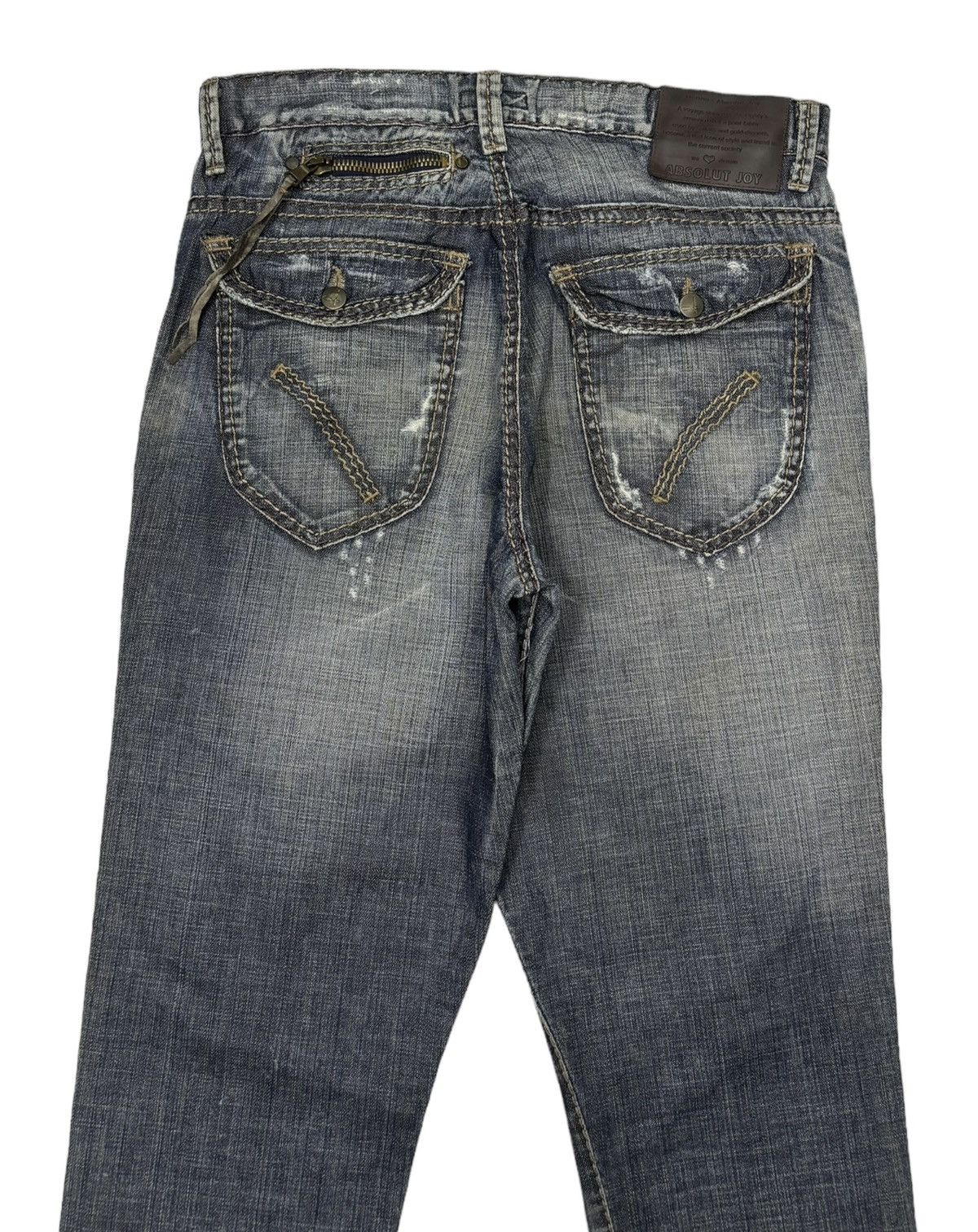 Beauty Beast ABSOLUTE JOY MULTI POCKET BAGGY CROP DISTRESSED DENIM JEANS Size US 33 - 6 Thumbnail
