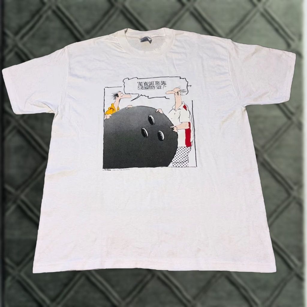Hanes VTG Hanes White T-Shirt Men XL Are You Sure This Ball Is Regulation Bowling Comic Funny 89s Mens Size US XL / EU 56 / 4 - 1 Thumbnail